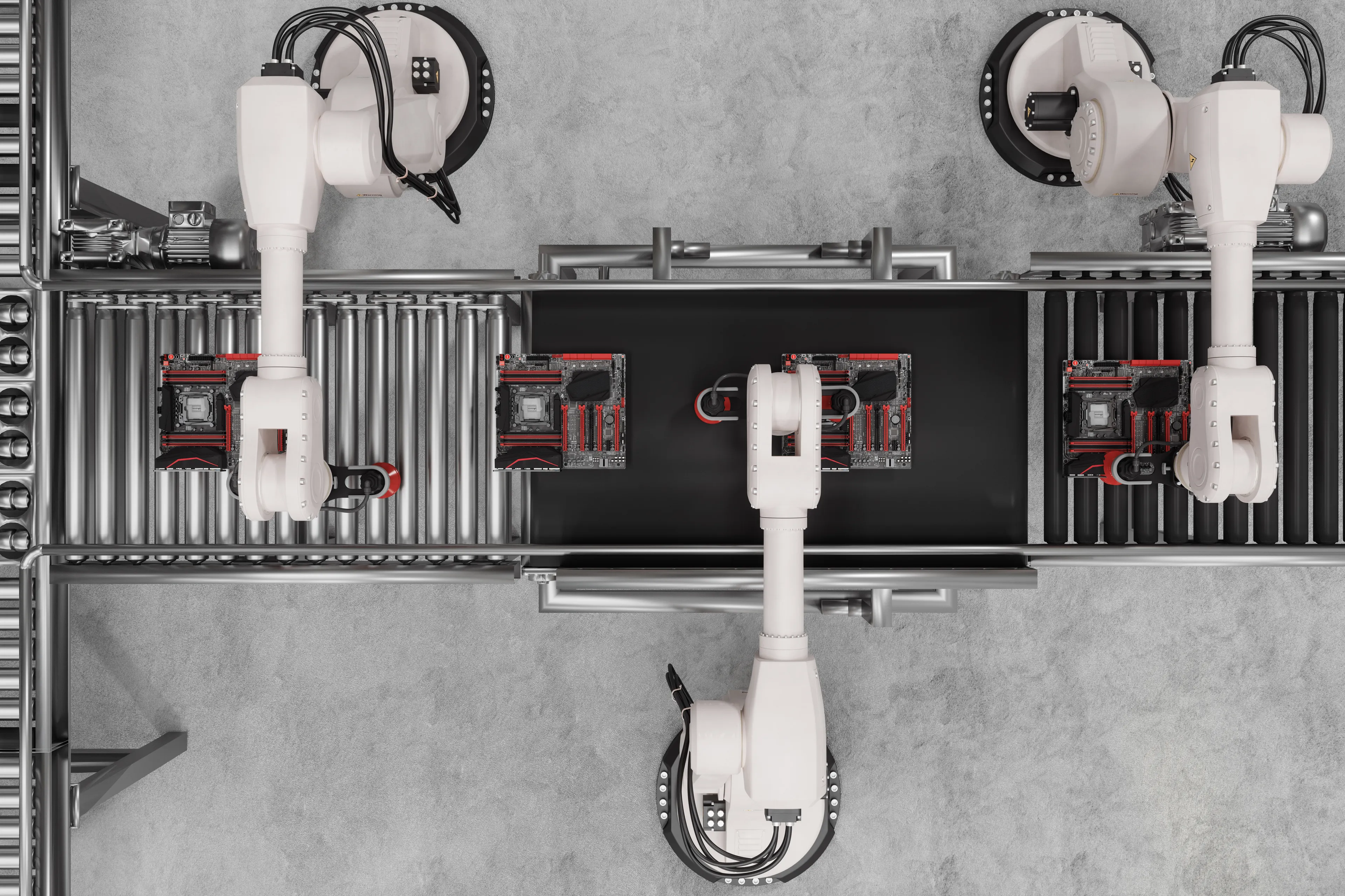 Industrial robots in production facility