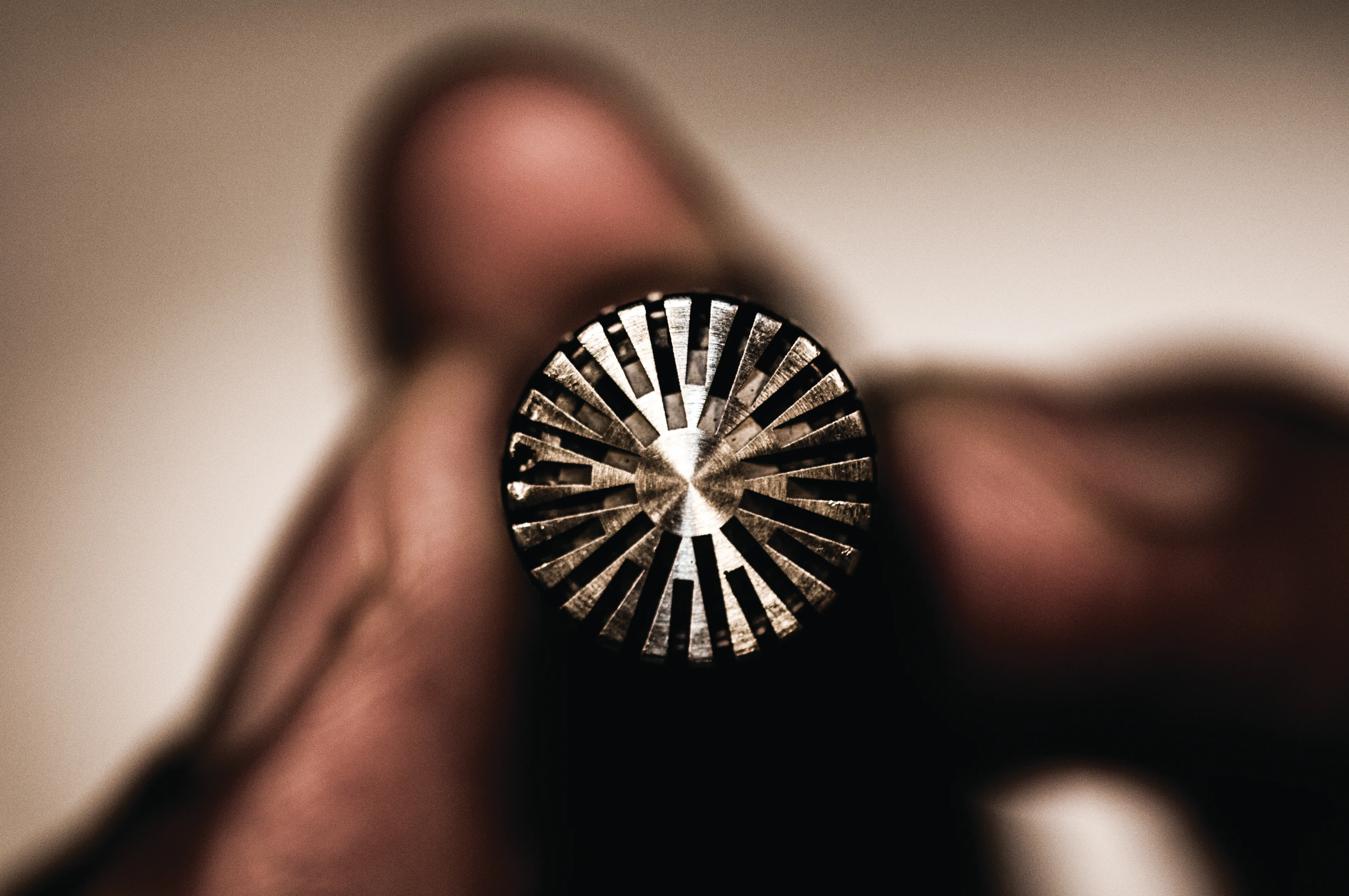 Closeup of microphone capsule