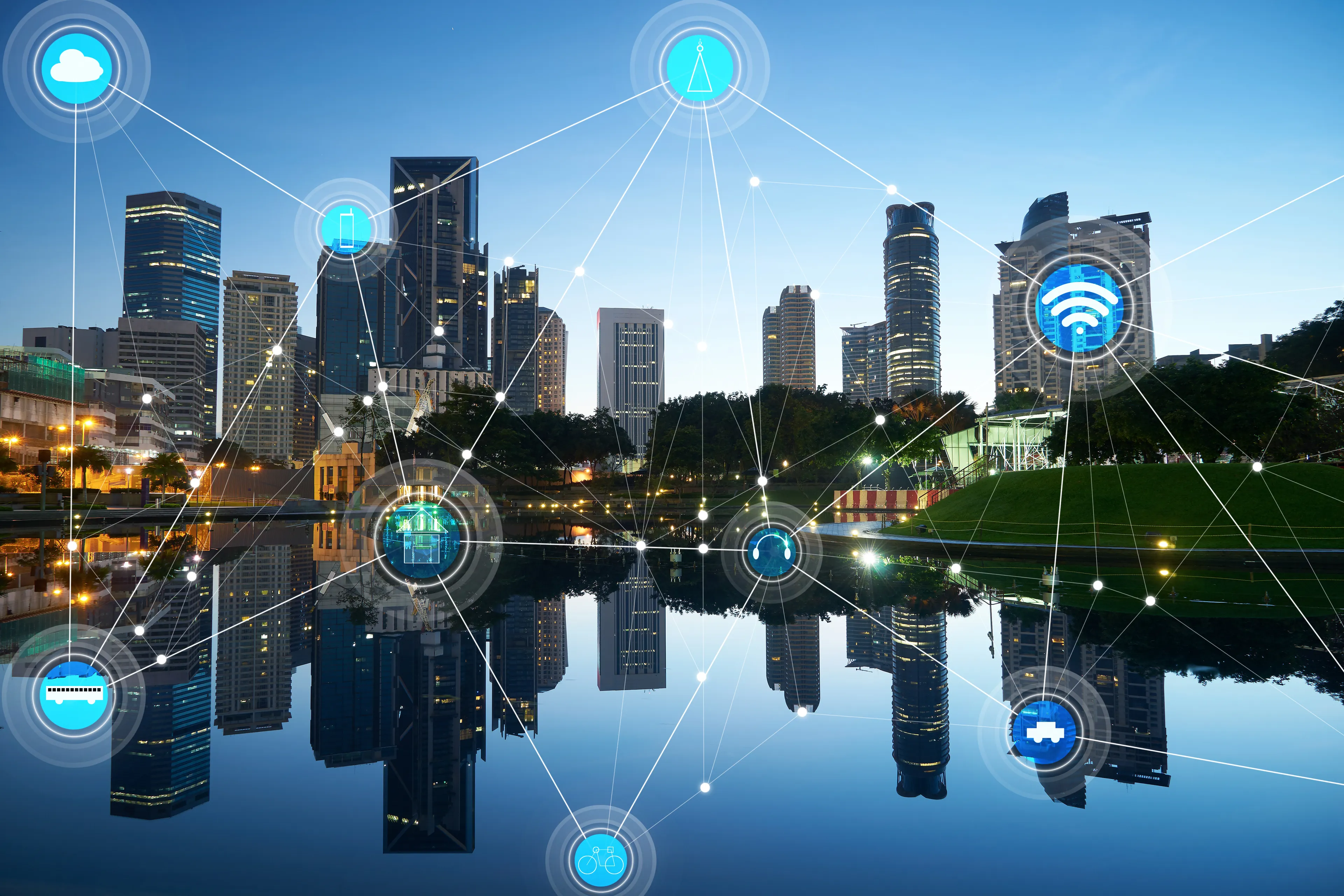 Conceptual image of a connected city